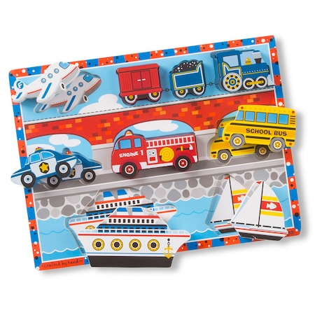 Melissa & Doug Vehicles Chunky Puzzle, 9'' x 12'' 3725